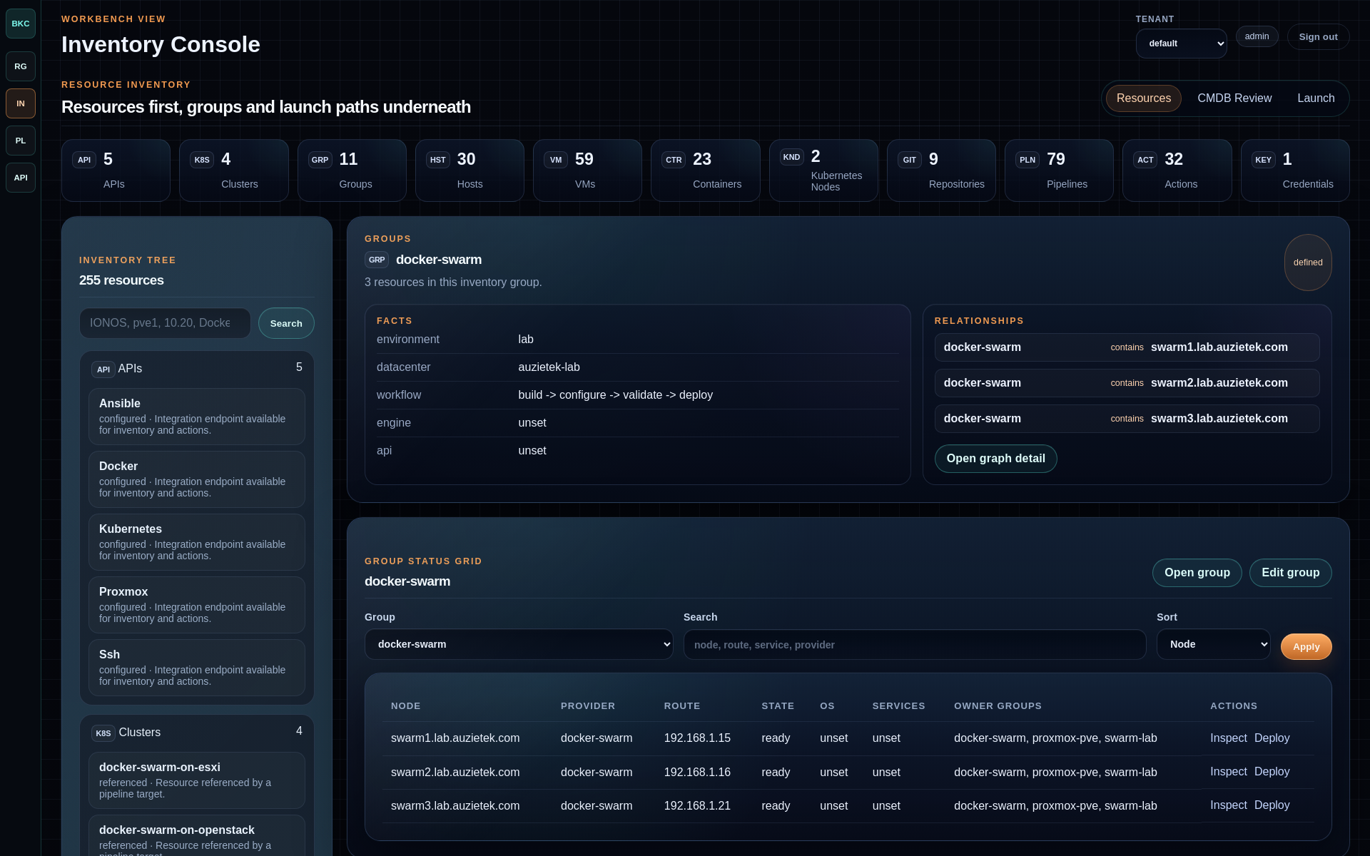 BlackKnightController inventory console